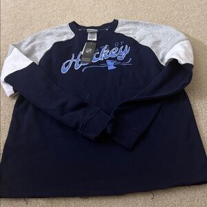 NHL Minnesota Navy Blue and gray Hockey sweatshirt L12/14
